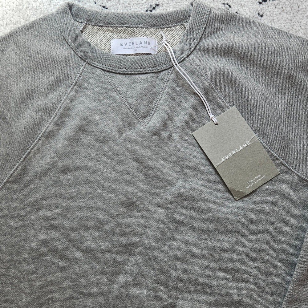 Everlane The Classic French Terry Crewneck Sweatshirt Heather Gray XXS‎ - Picture 7 of 13